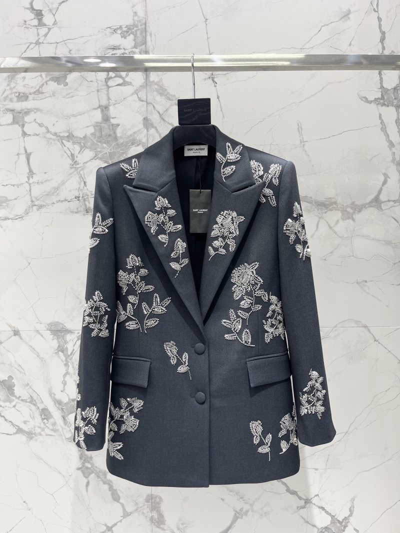 Пиджак Saint Laurent классический с вышивкой