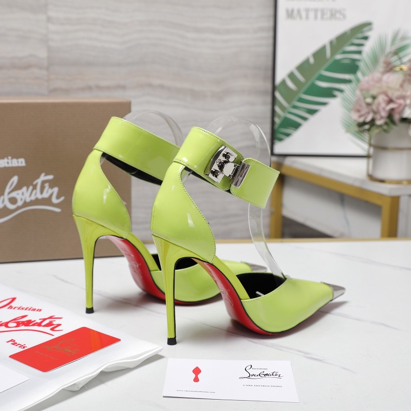 Женские лаковые туфли на шпильке с прозрачным ремешком Christian Louboutin
