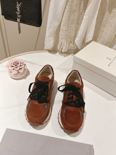 Женские кроссовки Brunello Cucinelli замшевые