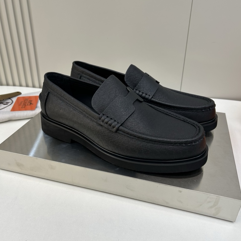 Мужские черные лоферы из натуральной кожи Hermès