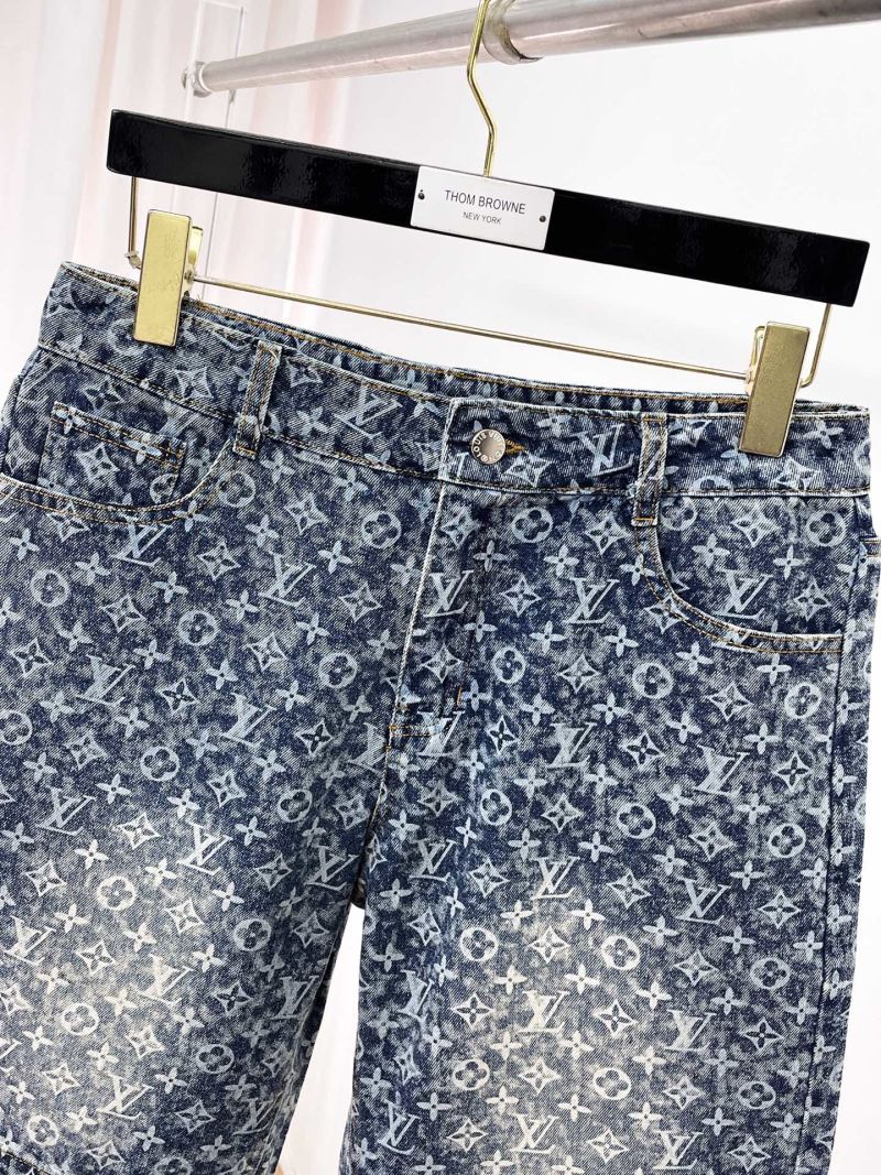 Мужские джинсовые шорты с логотипом Louis Vuitton