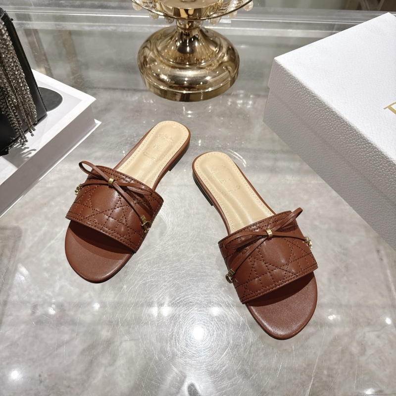 Женские кожаные босоножки с бантом Dior