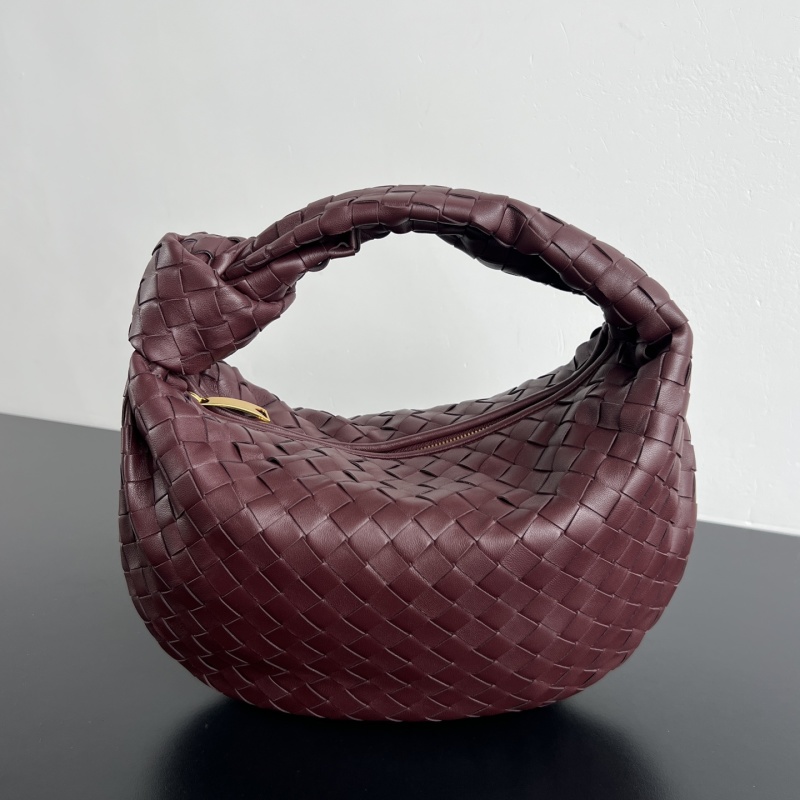 Сумка Bottega Veneta Jodie плетеная кожаная бордовая