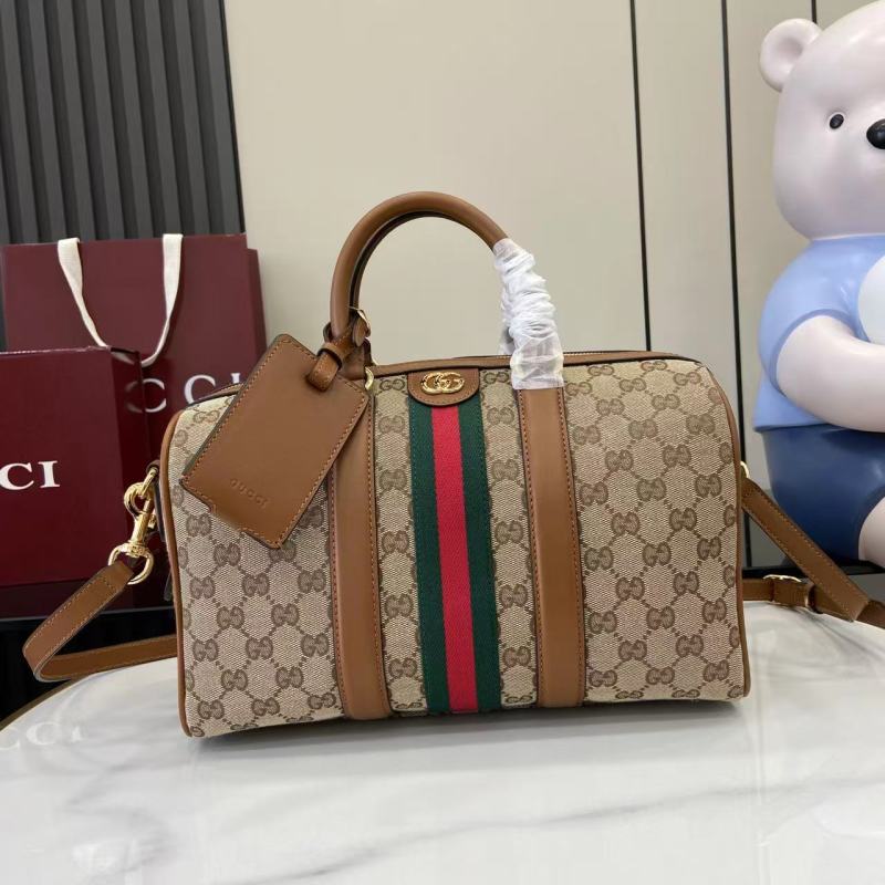 Сумка Gucci Speedy с монограммой и ремешком