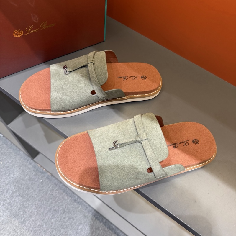 Мужские замшевые шлёпанцы Loro Piana Summer Walk