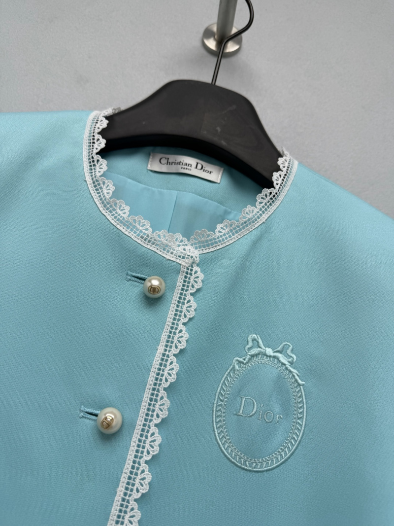 Куртка Dior с белой кружевной отделкой