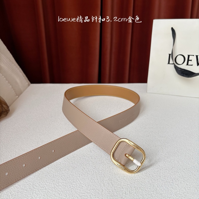 Ремень кожаный мужской с золотым прямым buckle Loewe