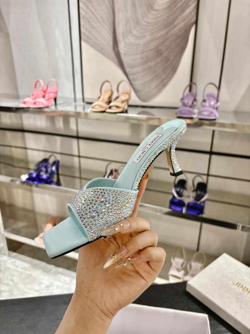 Женские сандалии с квадратным носком и стразами Jimmy Choo