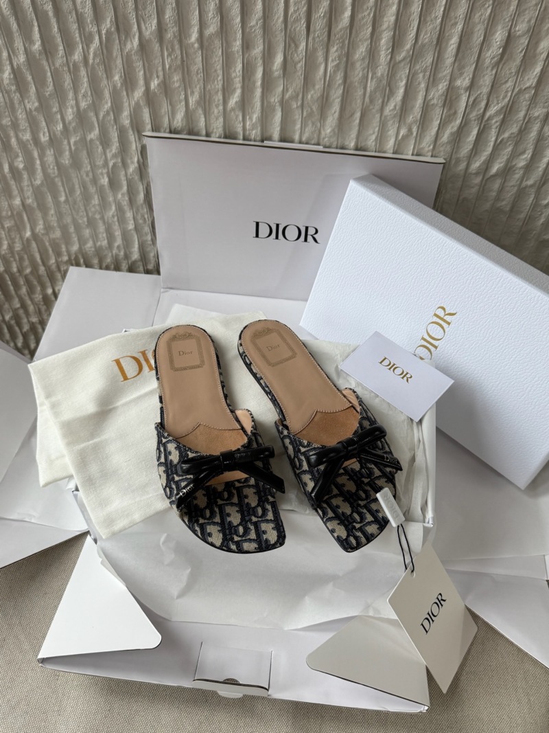 Женские сабо с принтом и бантом Dior