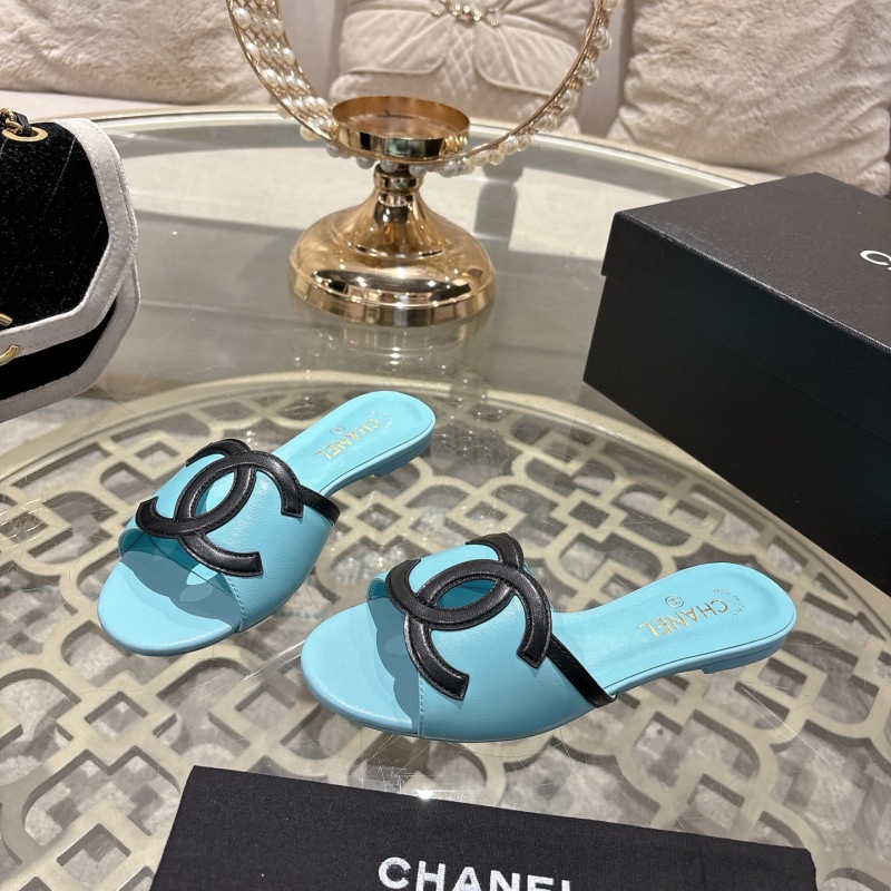 Женские пляжные сандалии Chanel с двойным логотипом