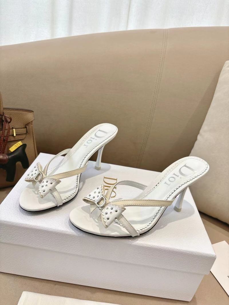 Женские мюли Dior с бантом и заклепками
