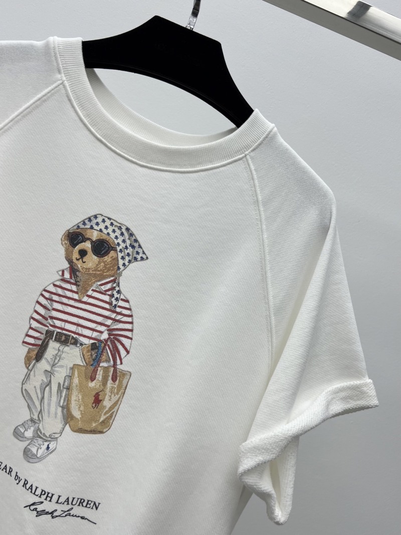 Футболка женская белая с принтом Polo Bear Ralph Lauren