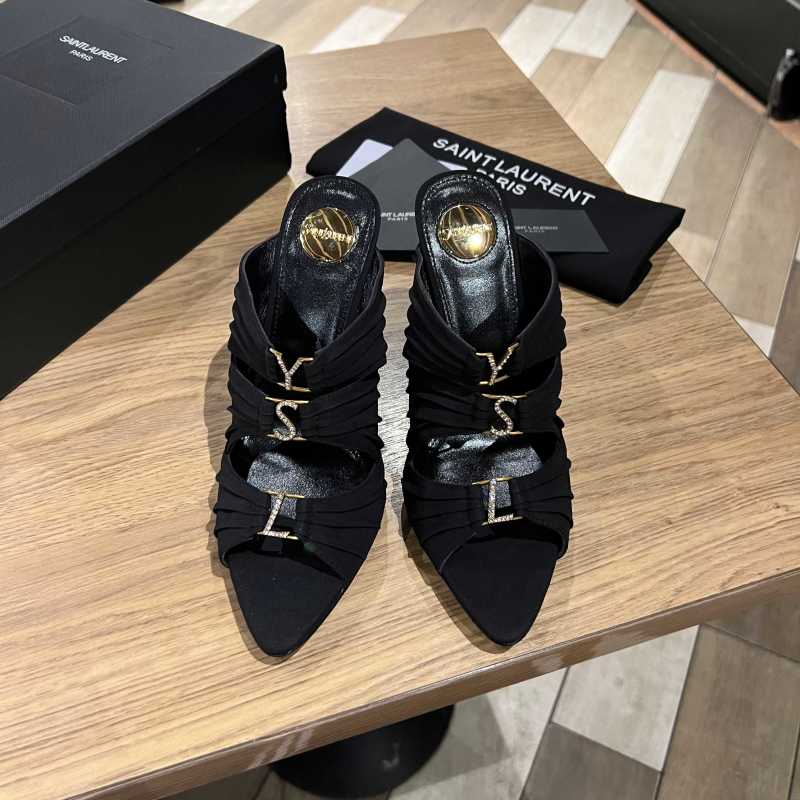 Сандалии Saint Laurent с декором из букв YSL