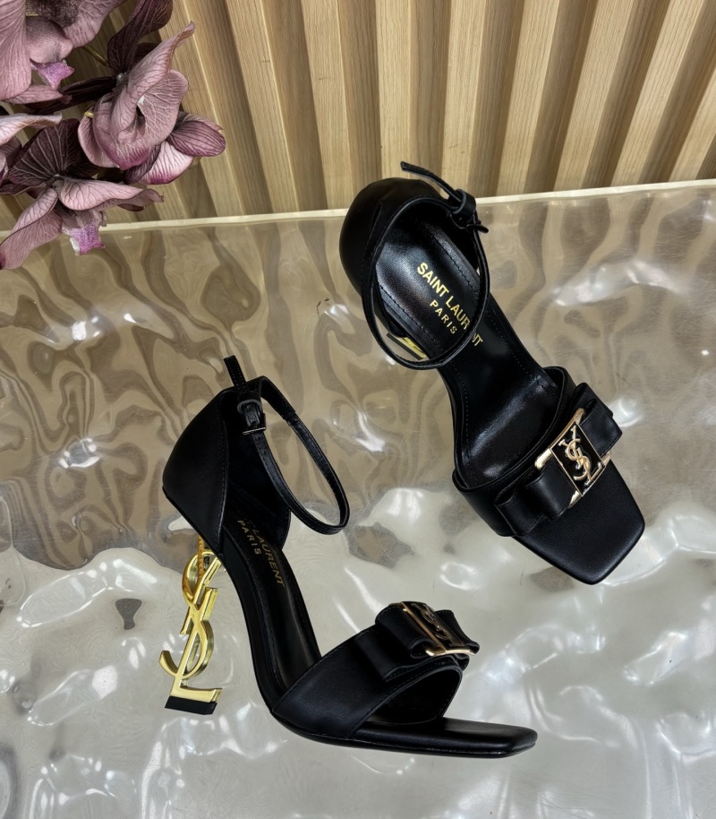 Женские черные сандалии Saint Laurent