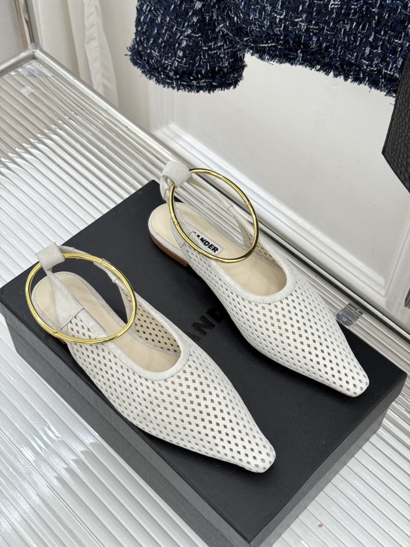 Женские балетки на золотом металлическом кольце Jil Sander