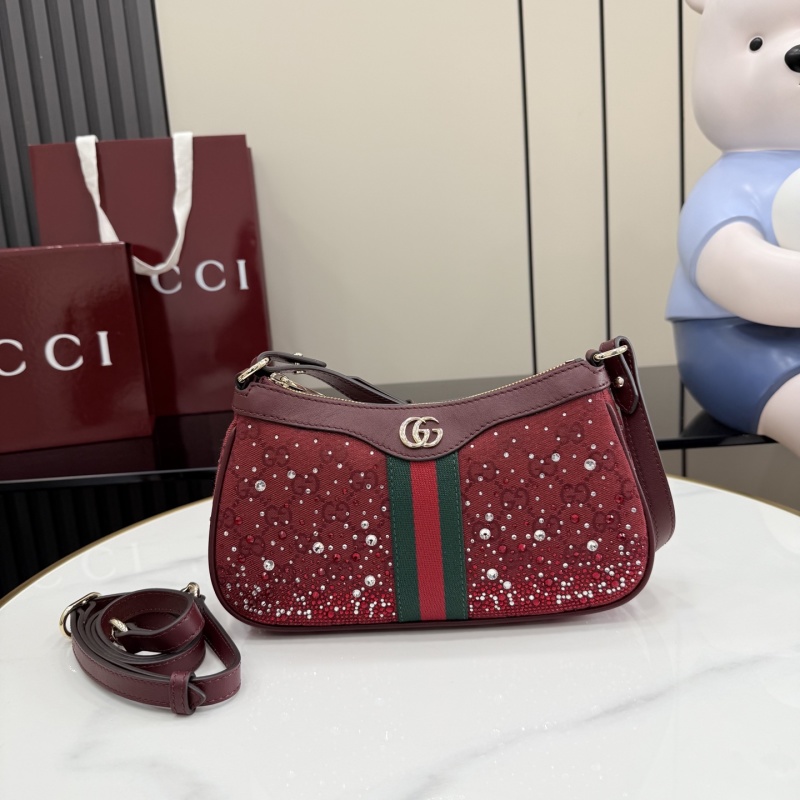 Сумка Gucci с кристаллами и ремешком