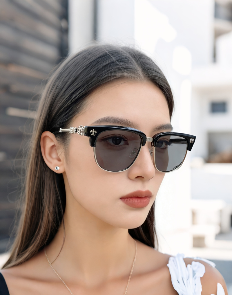 Солнцезащитные очки Chrome Hearts стиль P90, смешанная оправа