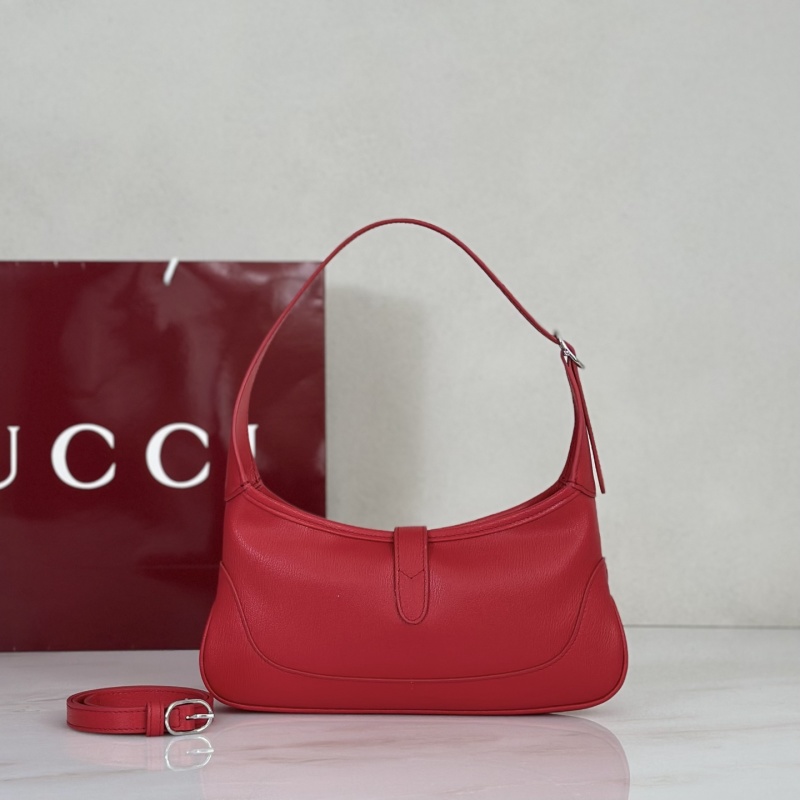 Красная кожаная сумка через плечо Gucci