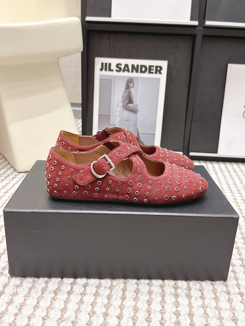 Женские балетки Alaia с ремешком и заклепками Alaïa