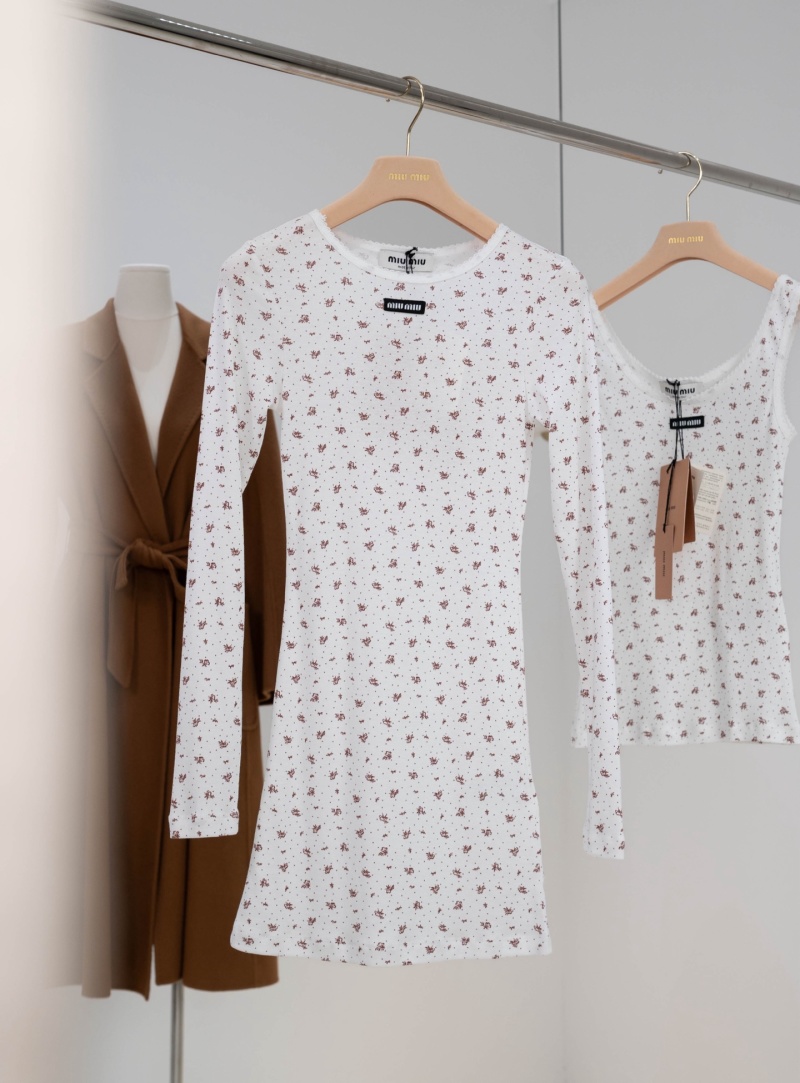 Повседневное платье Miu Miu с цветочным принтом