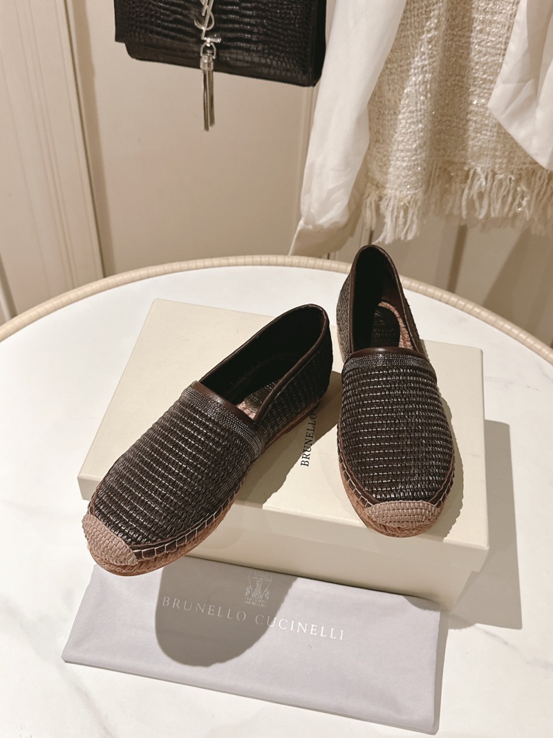 Слипоны Brunello Cucinelli плетеные из рафии