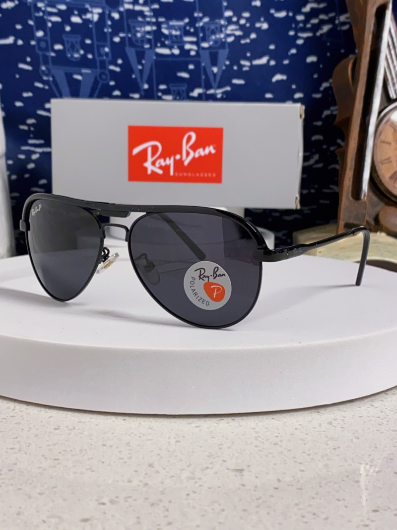 Солнечные очки Ray-Ban авиаторы черные поляризованные