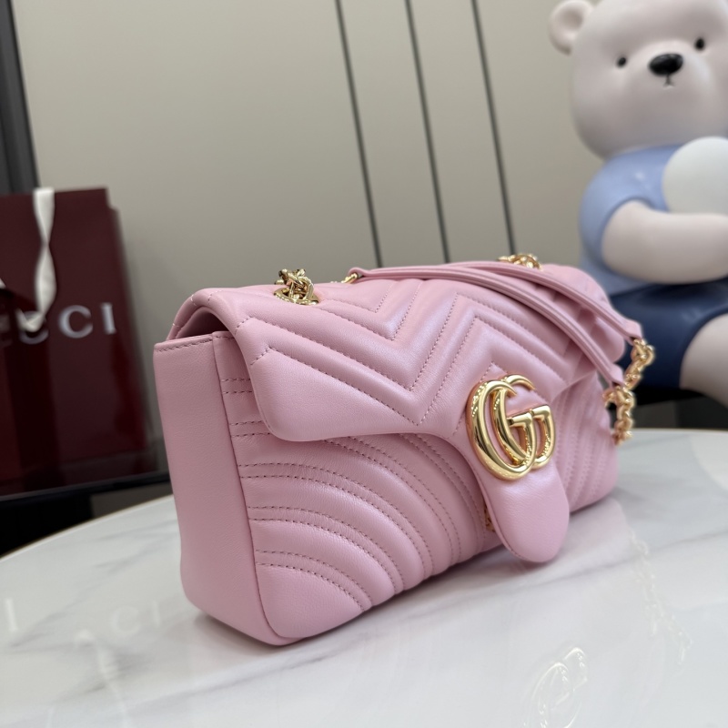 Женская сумка Gucci розовая с цепочкой