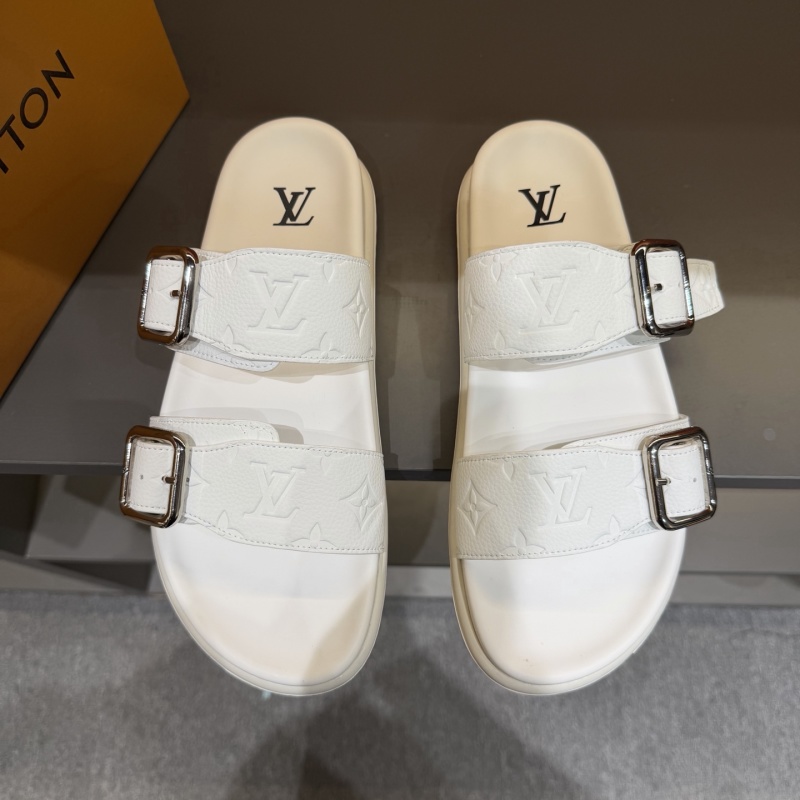 Белые сандалии с монограммой и пряжками Louis Vuitton