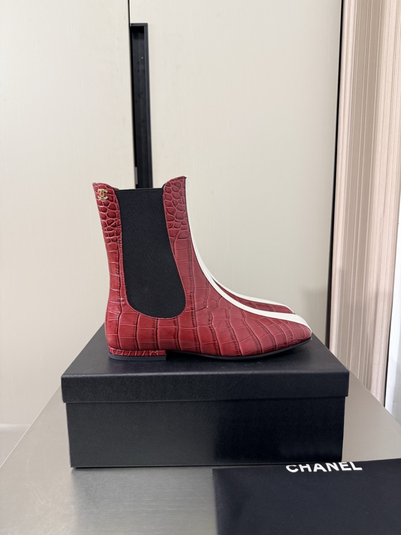 Женские ботинки Chanel с логотипом, бордовый