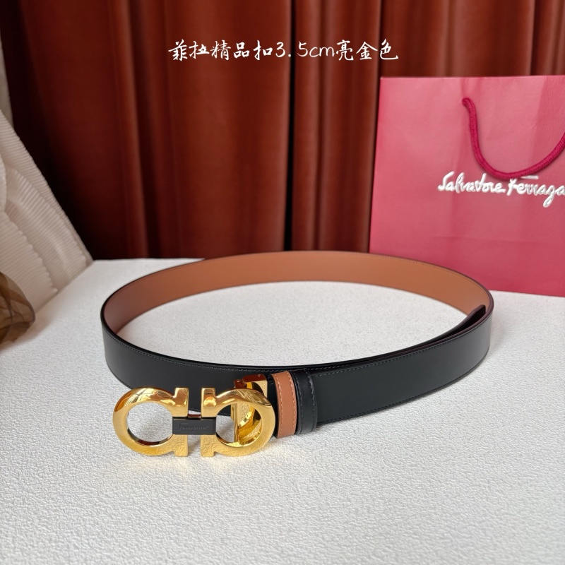 Двухсторонний кожаный ремень Salvatore Ferragamo Gancini