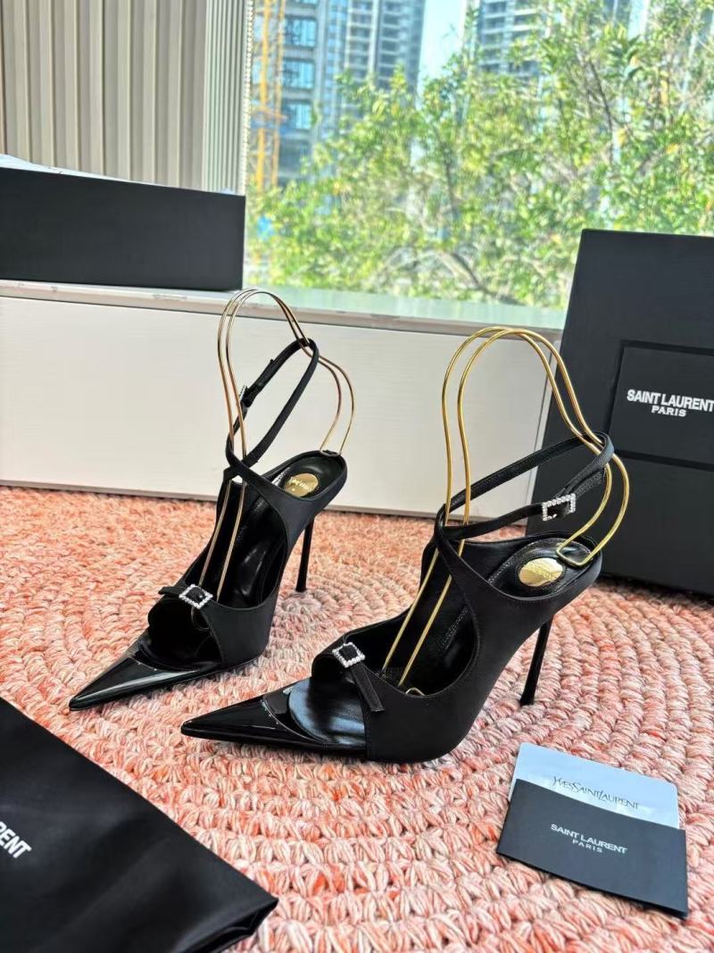 Черные туфли Saint Laurent с острым носком