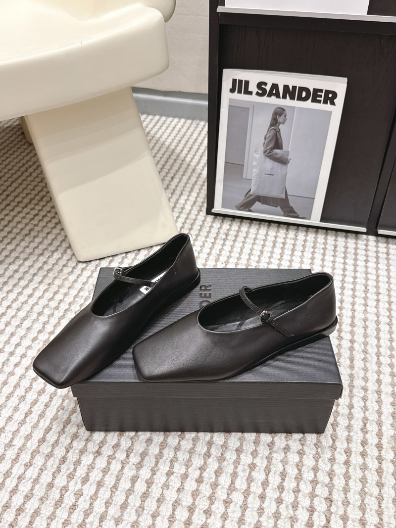 Женские черные кожаные туфли с квадратным носком и ремешком Jil Sander