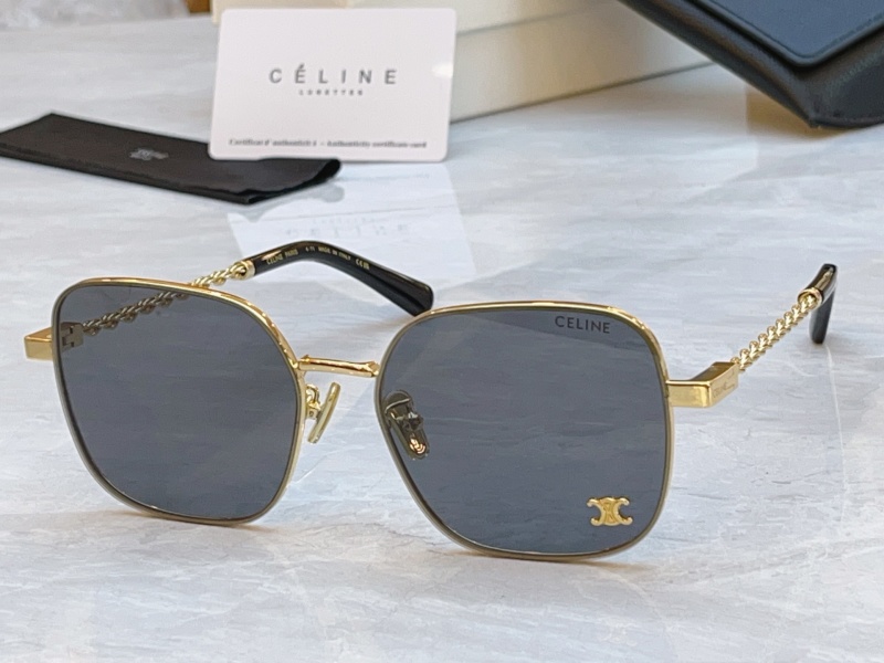 Солнцезащитные очки Celine CL42126U золотые с цепочными дужками