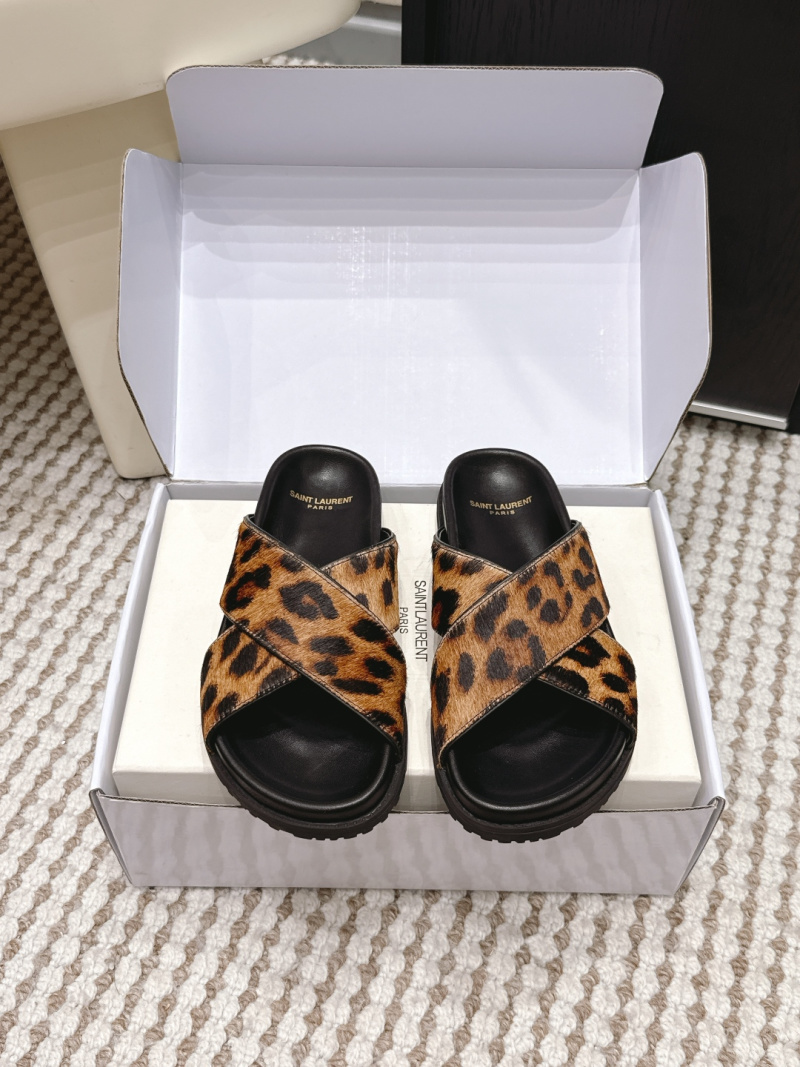 Женские мюли с крестовыми ремнями Saint Laurent