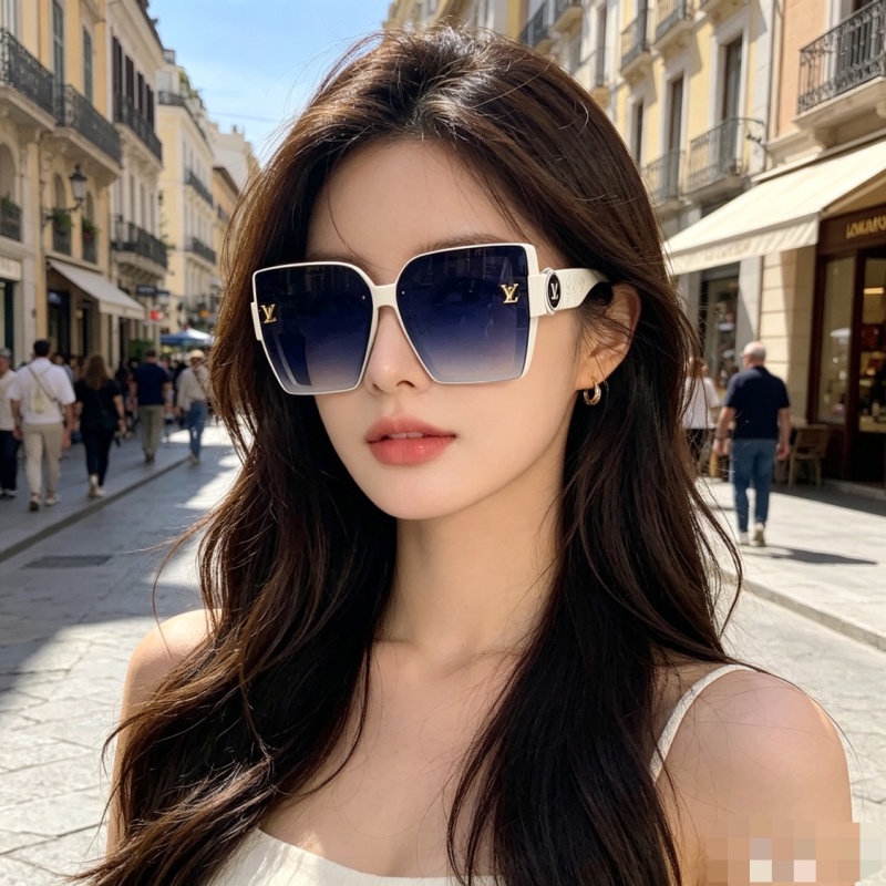 Женские солнцезащитные очки Louis Vuitton, белая оправа
