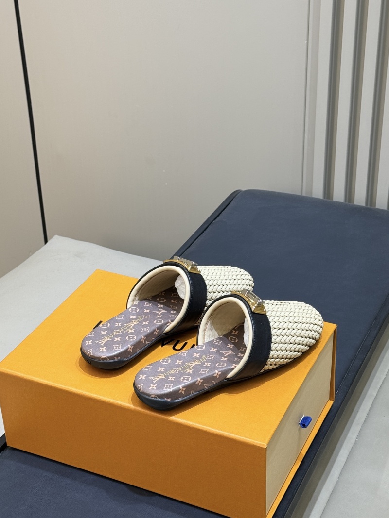 Женские шлепки плетеные с принтом Monogram Louis Vuitton