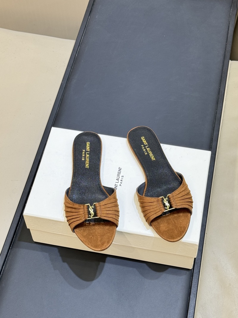 Женские замшевые мюли Saint Laurent с бантом