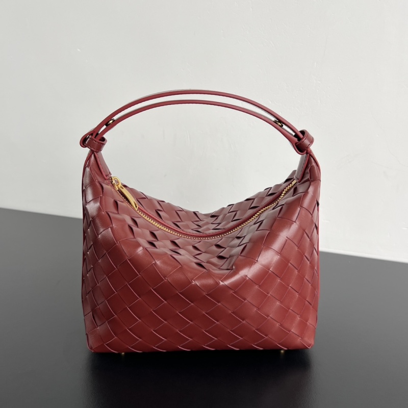 Сумка Bottega Venetta с плетением Intrecciato, темно-красный цвет Без бренда