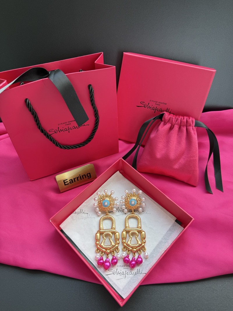 Серьги Schiaparelli с замком и жемчугом
