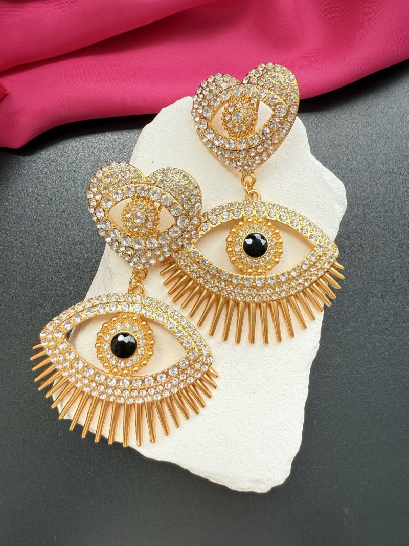 Серьги в виде глаз с кристаллами Schiaparelli
