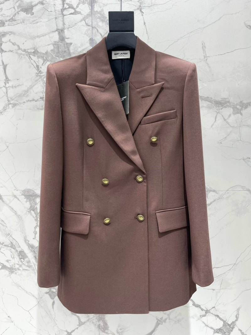 Женский двубортный пиджак Saint Laurent из шерсти