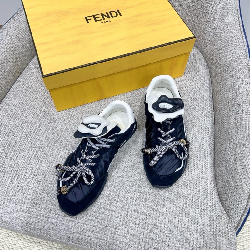 Кроссовки женские FENDI темно-синие в стиле ретро