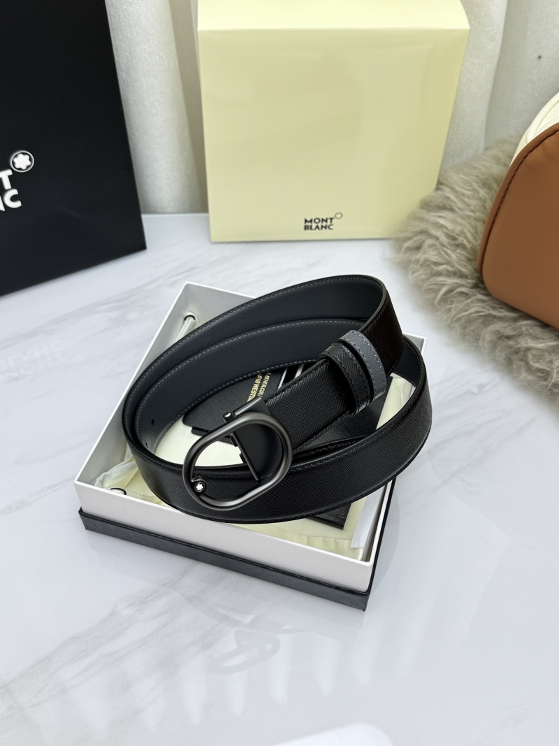 Ремень мужской кожаный двухцветный Montblanc