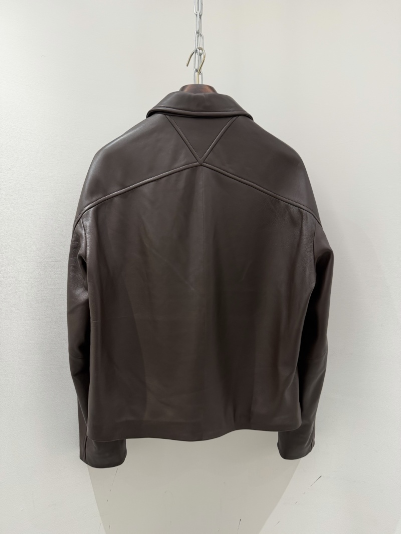Мужская коричневая кожаная куртка Bottega Veneta