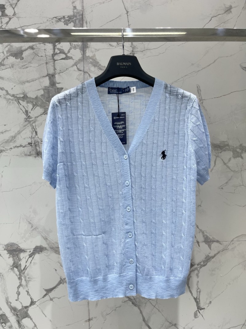 Кардиган Polo с коротким рукавом и вышивкой, V-образный вырез (S/M/L) Без бренда