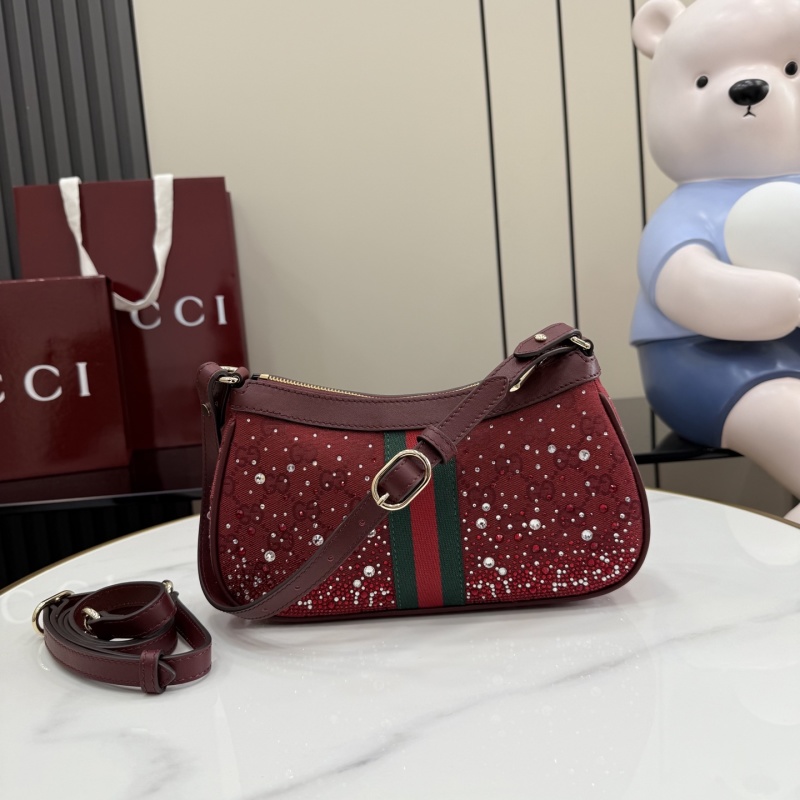 Сумка Gucci с кристаллами и ремешком