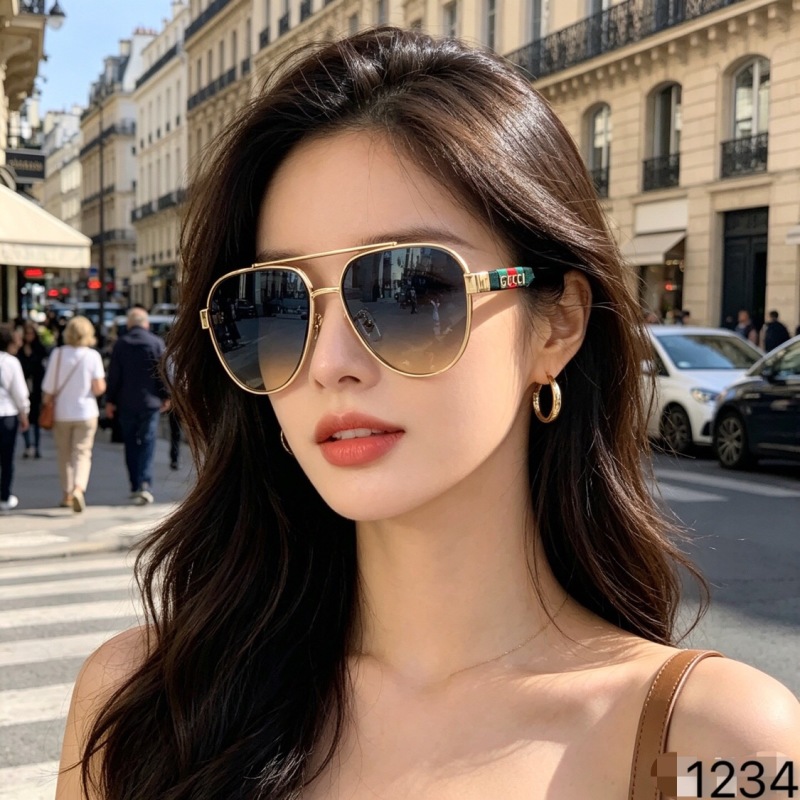 Солнцезащитные очки авиаторы двойная перемычка Gucci