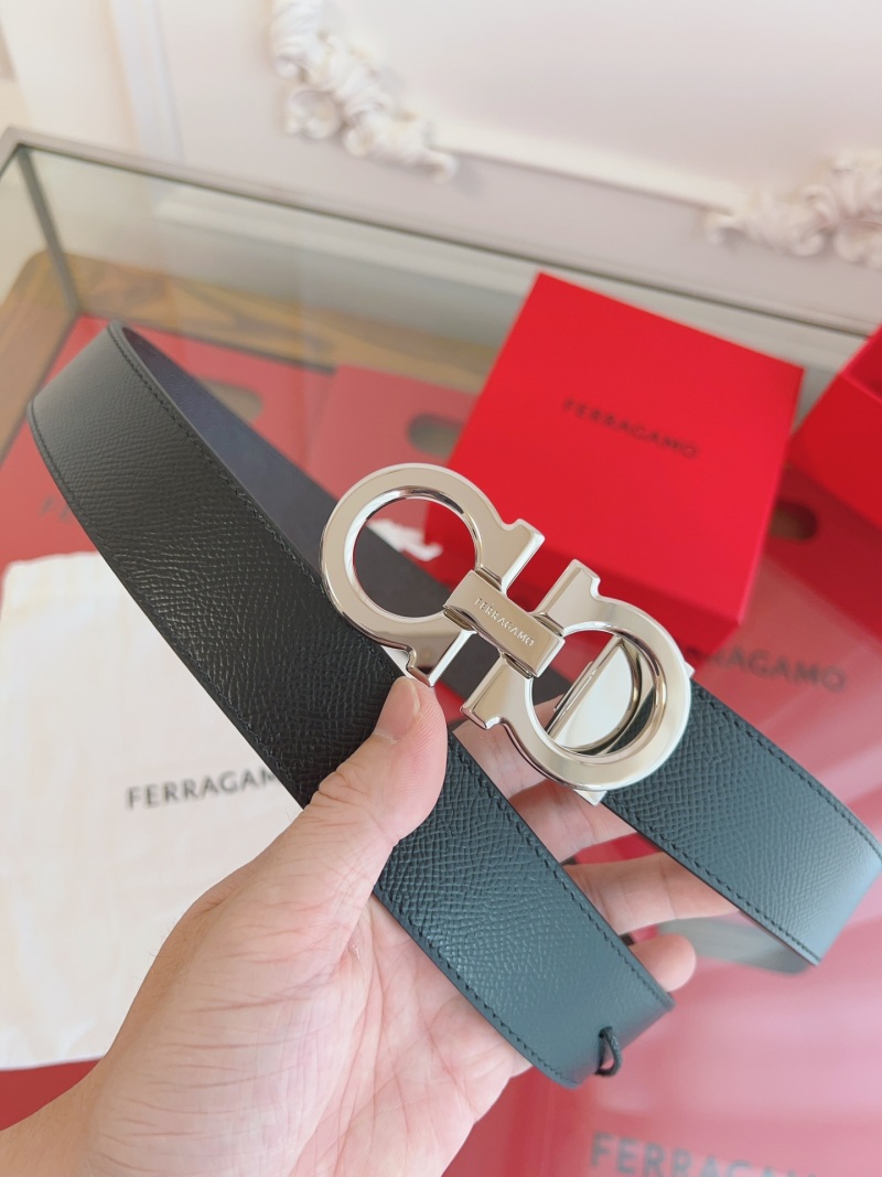 Кожаный ремень Salvatore Ferragamo с пряжкой Gancini