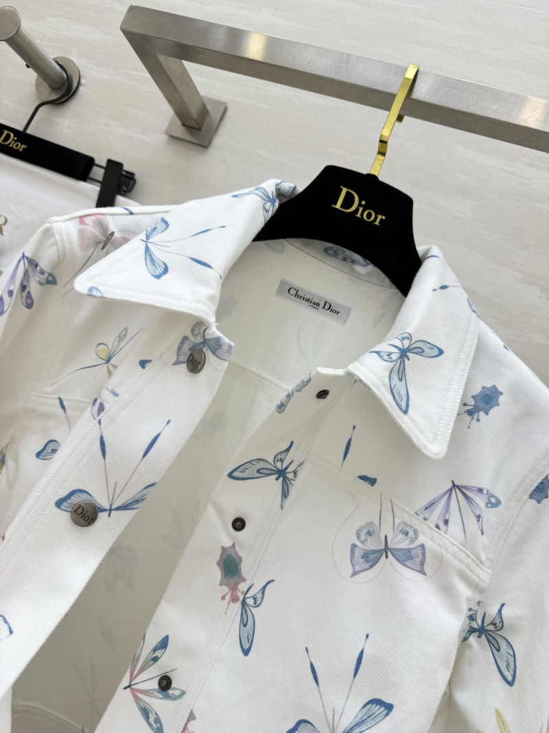 Женская белая куртка с принтом Dior