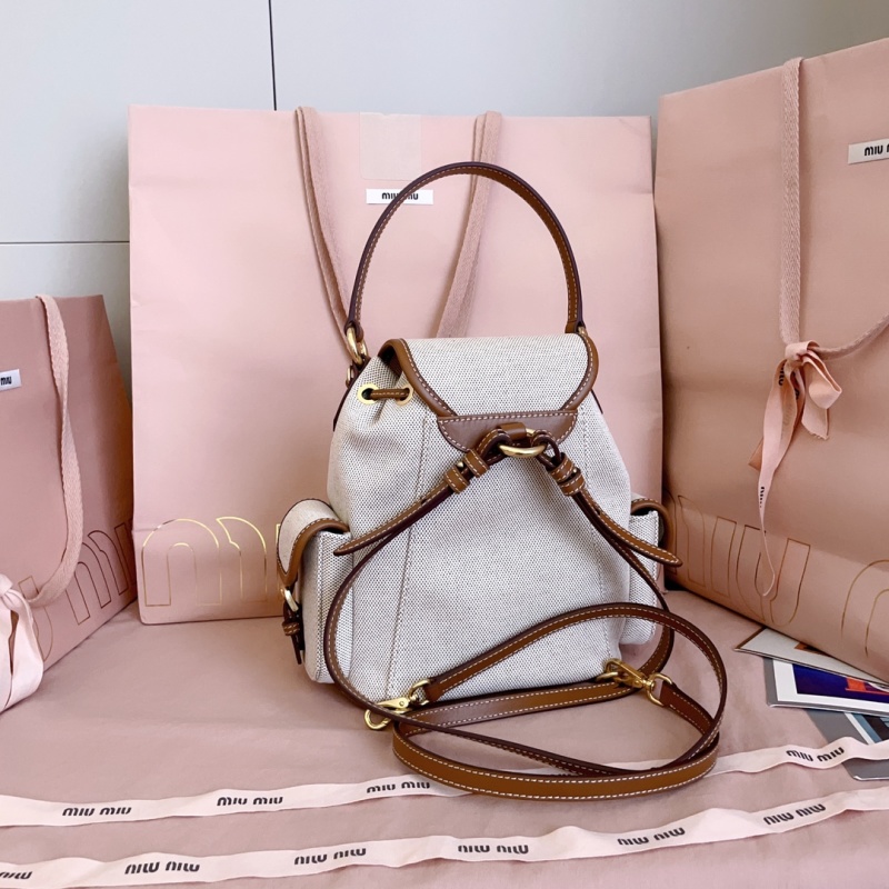 Рюкзак Miu Miu мини с кожаной отделкой